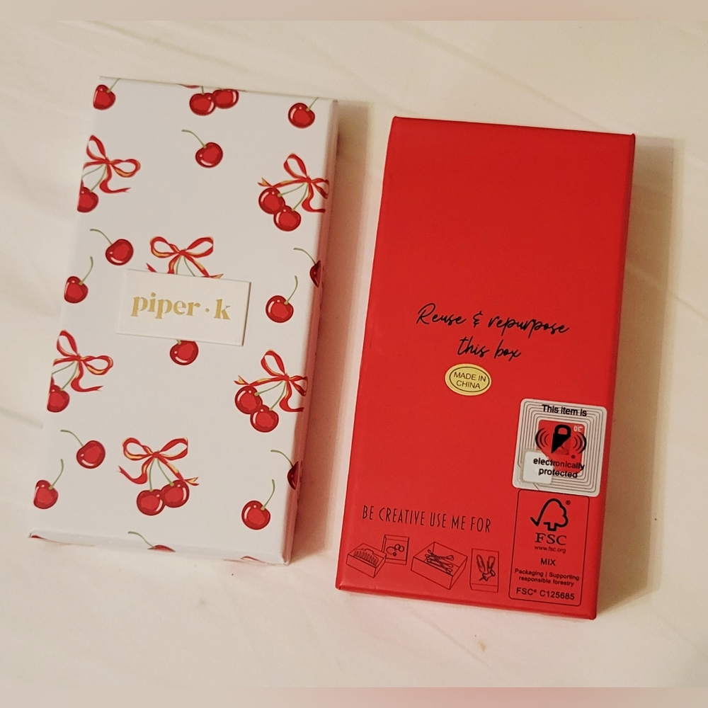 Viral TikTok Piper K Big Red Heart Glass Stone Bag Charm and Key Chain NWT NIB - Picture 7 of 8